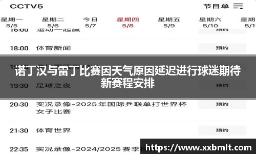 诺丁汉与雷丁比赛因天气原因延迟进行球迷期待新赛程安排